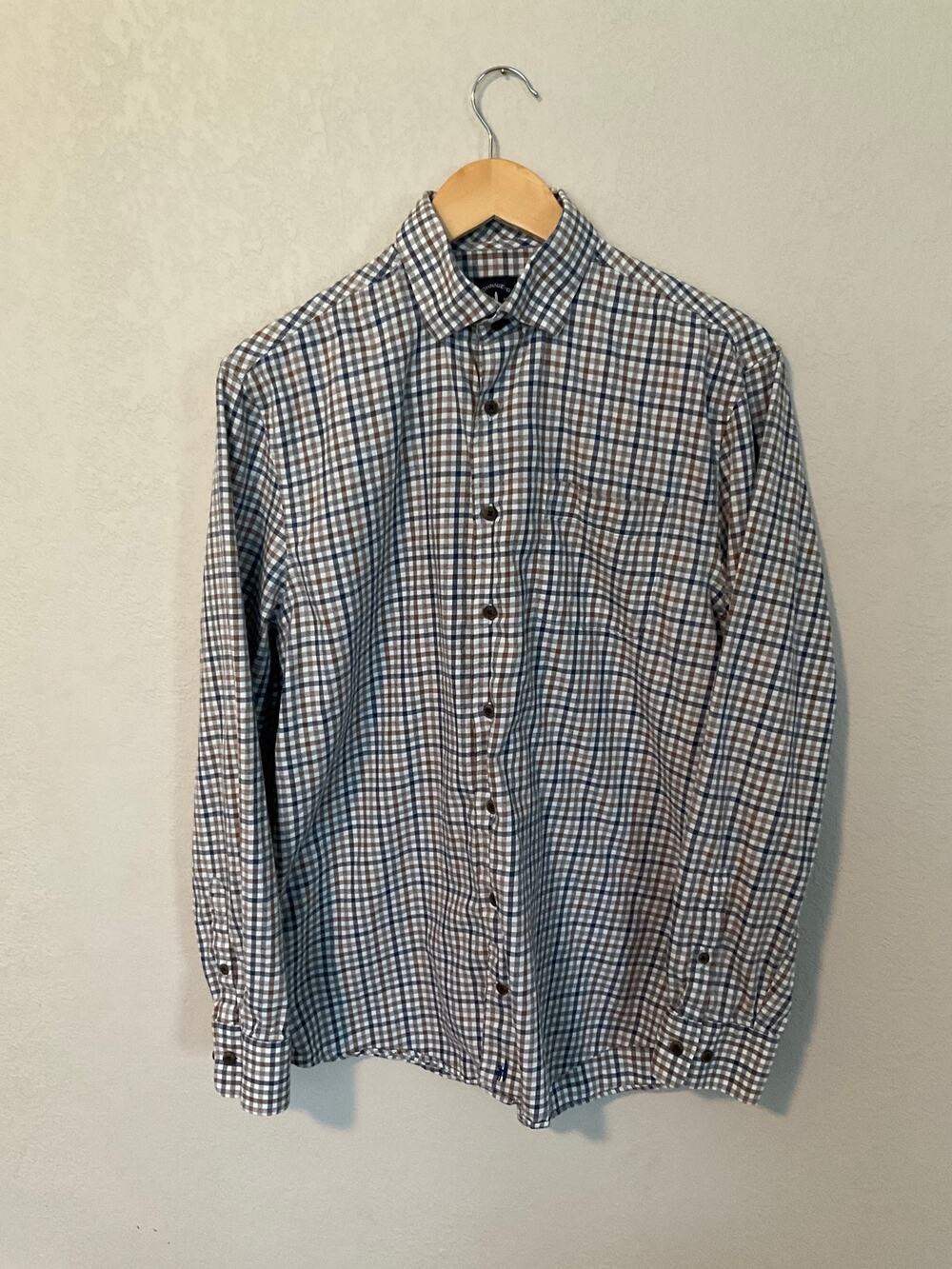 johnnie-O Top Shelf Mens Button Down Plaid Shirt, M